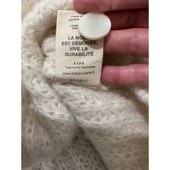 BALZAC Paris Women's Cozy Cocoon Cardigan Alpaca Ecru, size S - Picture 3 of 7
